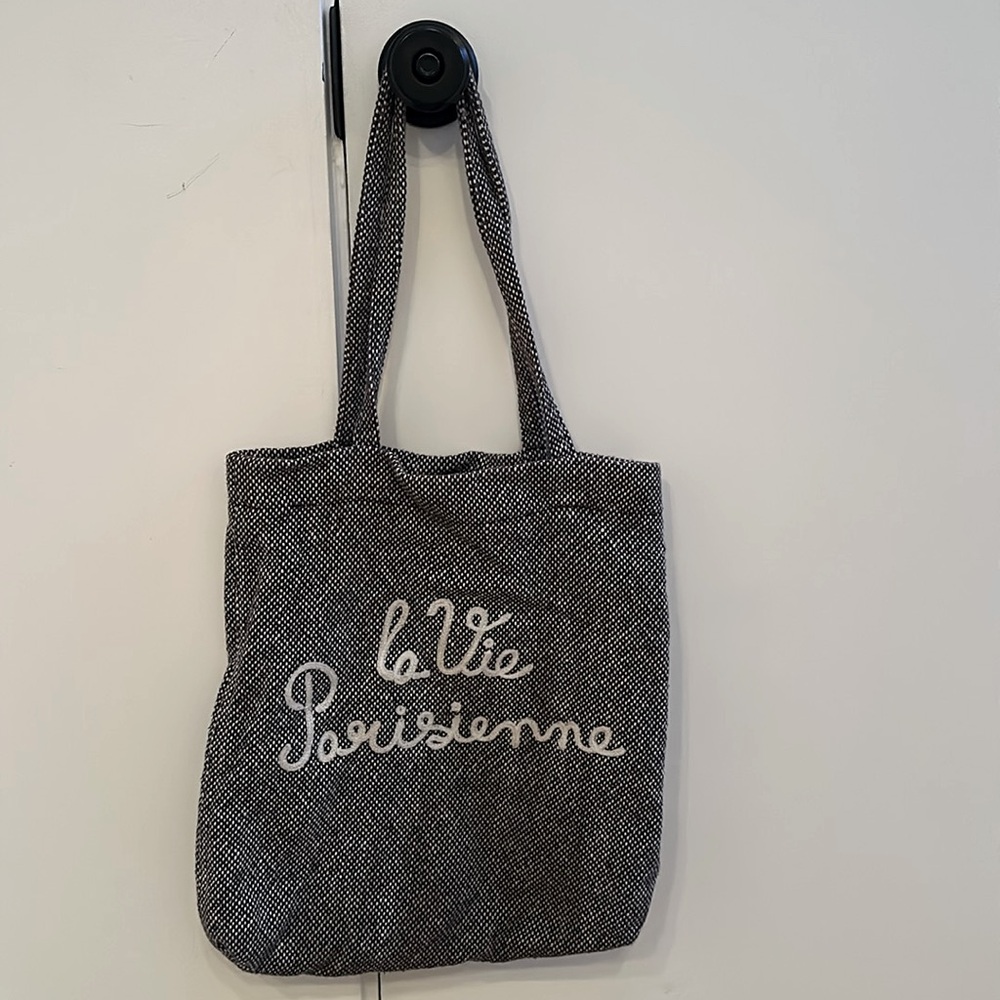 Le Vie Parisienne Bag Navy blue fabric texture cabas tote